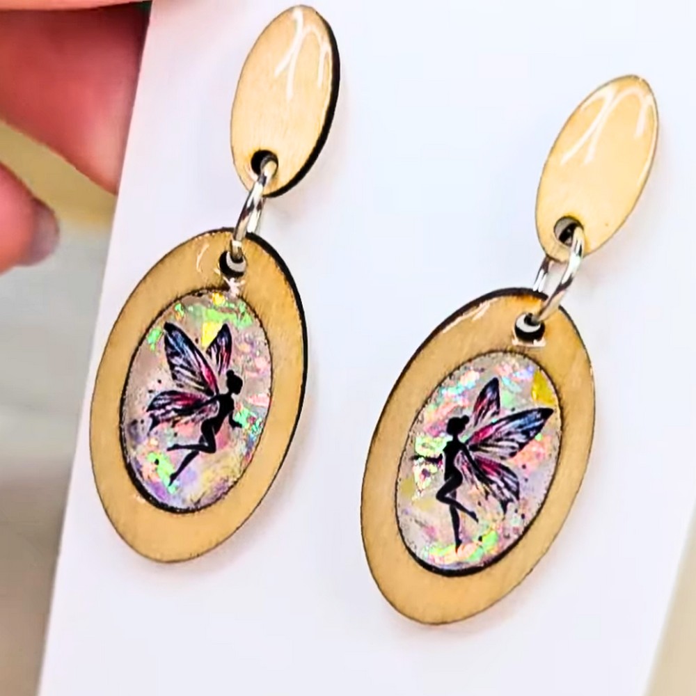 Create Fairy Resin Earrings with UV Stickers Easily