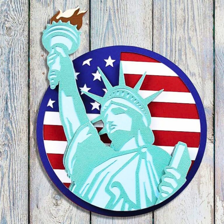 Free Layered Statue of Liberty SVG for Craft Projects