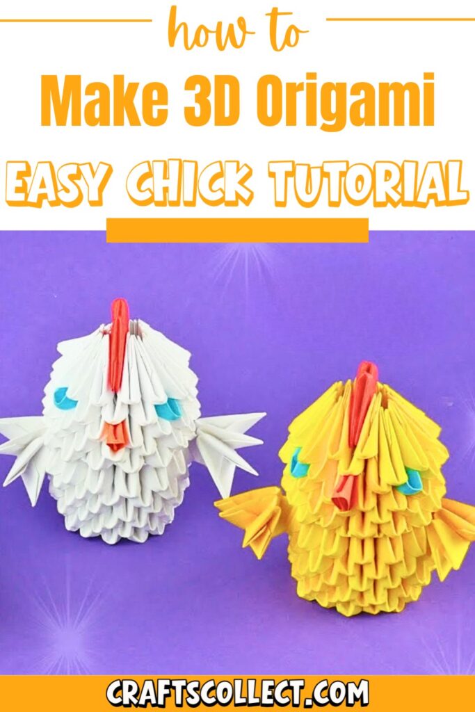 Easy 3D Origami Chick Tutorial Using Folded Paper Pieces