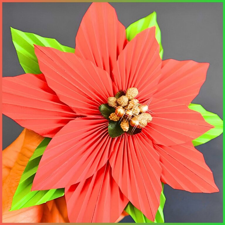 DIY 3D Paper Poinsettia Christmas Flower Tutorial