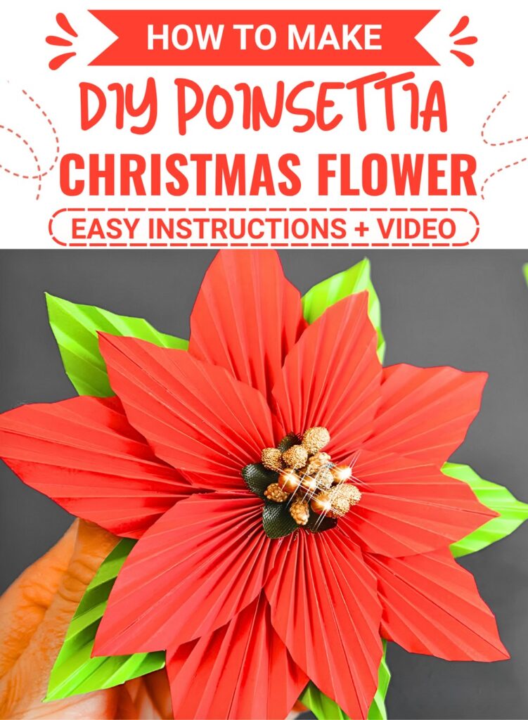 DIY 3D Paper Poinsettia Christmas Flower Tutorial