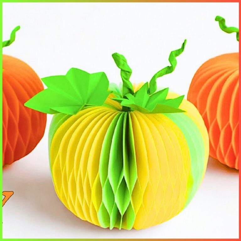 DIY 3D Paper Pumpkin Craft with Honeycomb Pattern