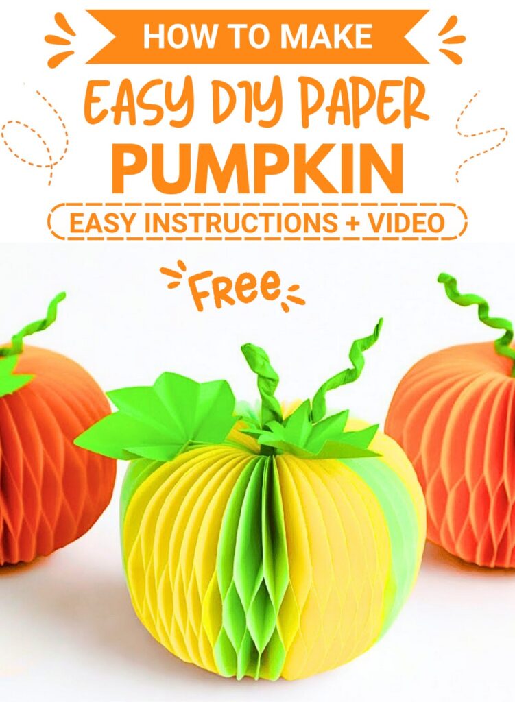 DIY 3D Paper Pumpkin Craft with Honeycomb Pattern