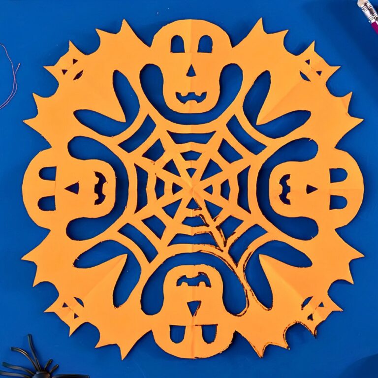 DIY Halloween Paper Skulls and Bats Craft