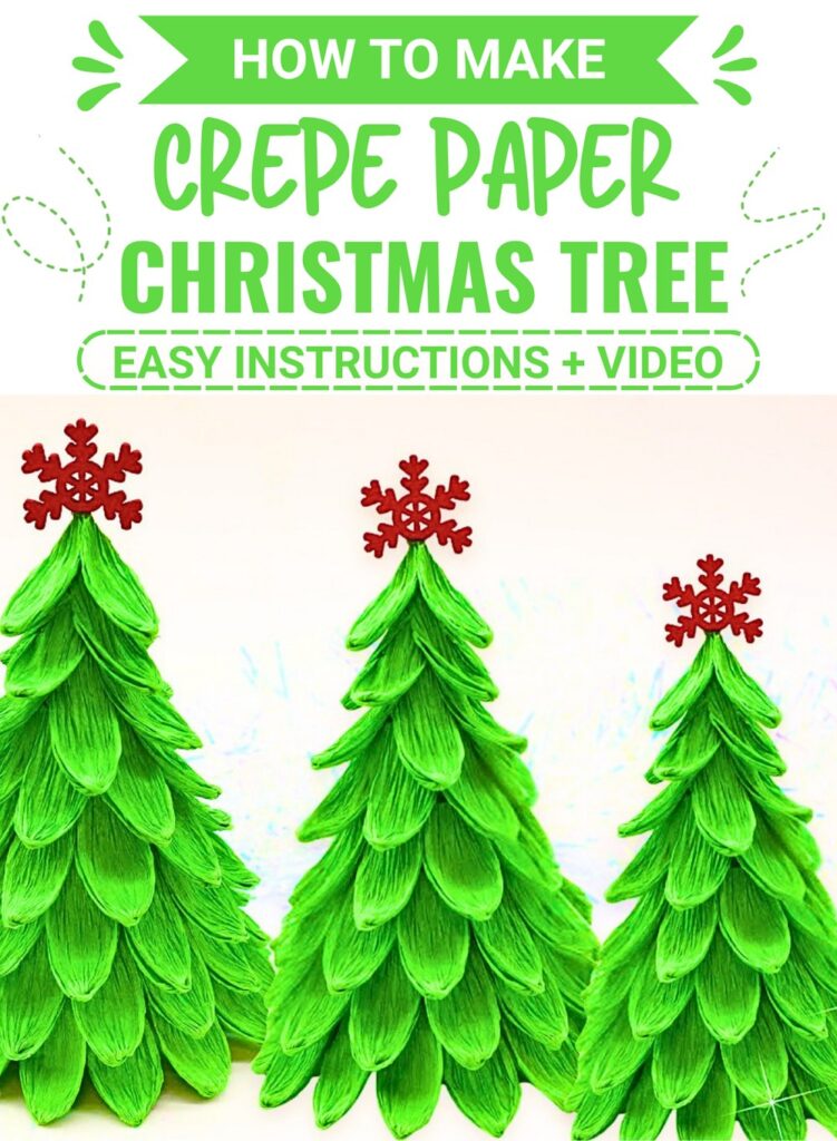 DIY Mini Crepe Paper Christmas Tree Craft Tutorial