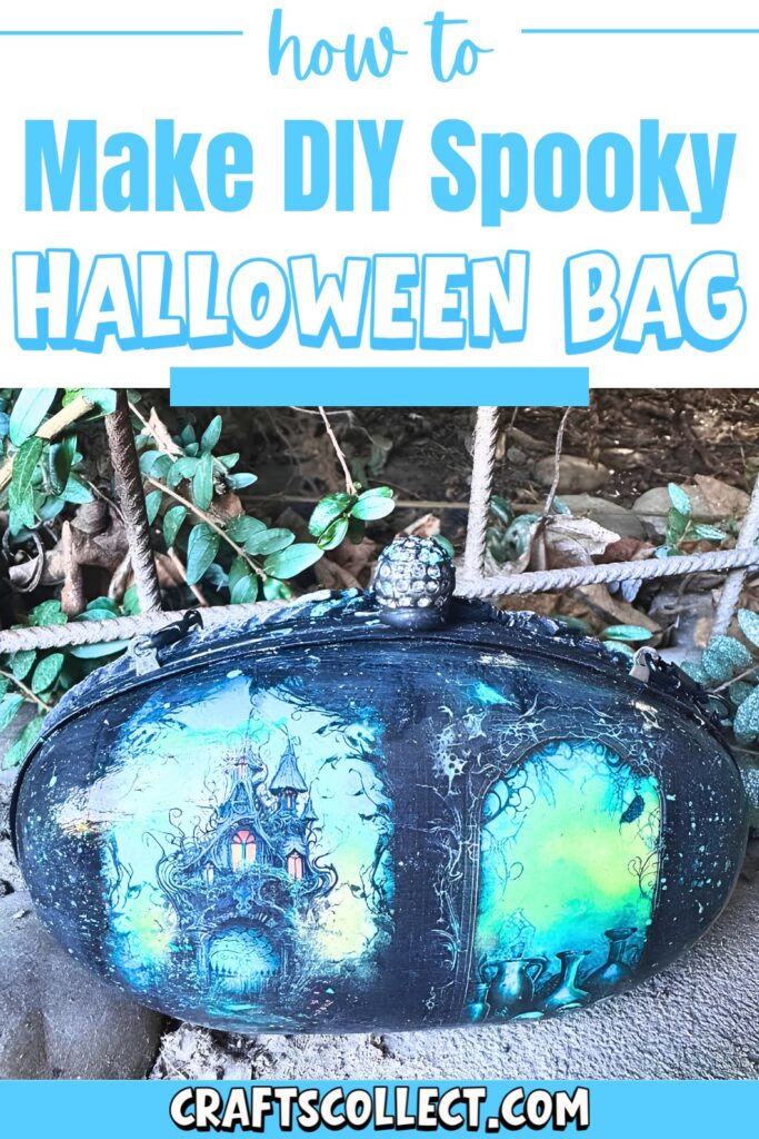 DIY Spooky Halloween Bag with Paint, Decoupage, and Clay