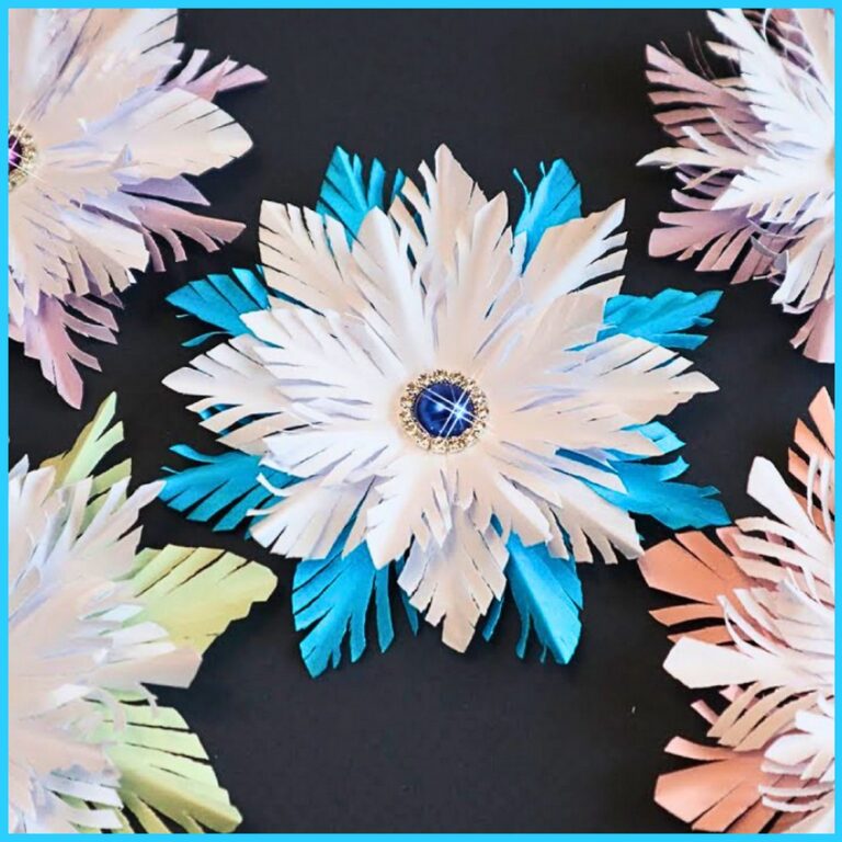 Easy 3D Layered Paper Snowflake Craft with Pearl Center
