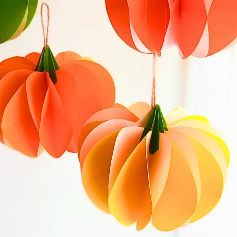 Easy 3D Origami Pumpkin Craft for Fall Decor