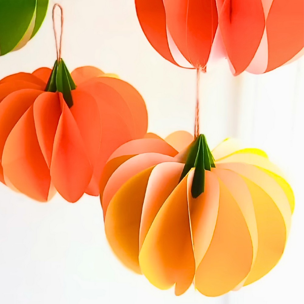 Easy 3D Origami Pumpkin Craft for Fall Decor