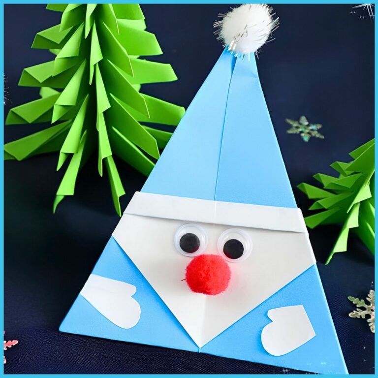Easy DIY Paper Santa Claus Craft with Pom Poms