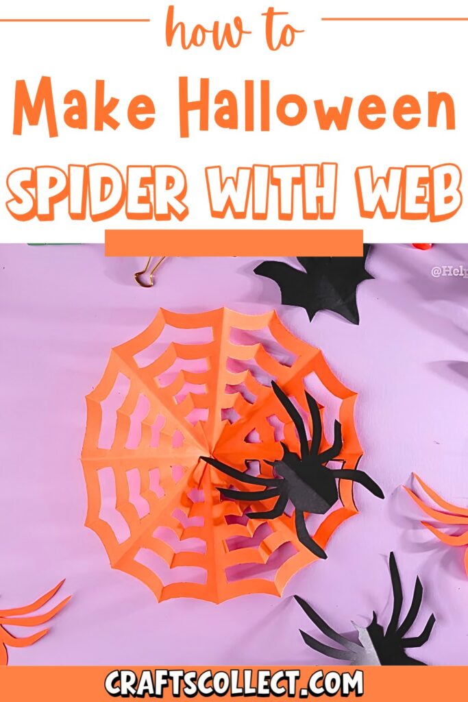 Easy DIY Paper Spiderweb and Spider with Rectangle Paper