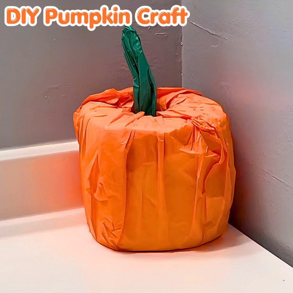 Easy DIY Pumpkin Craft with Tissue Paper and Toilet Paper Roll
