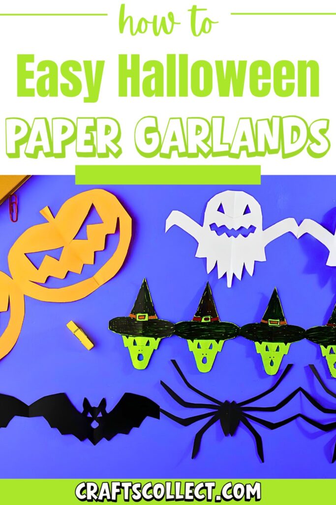 Easy Halloween Paper Garlands - Ghosts, Bats, and Witches