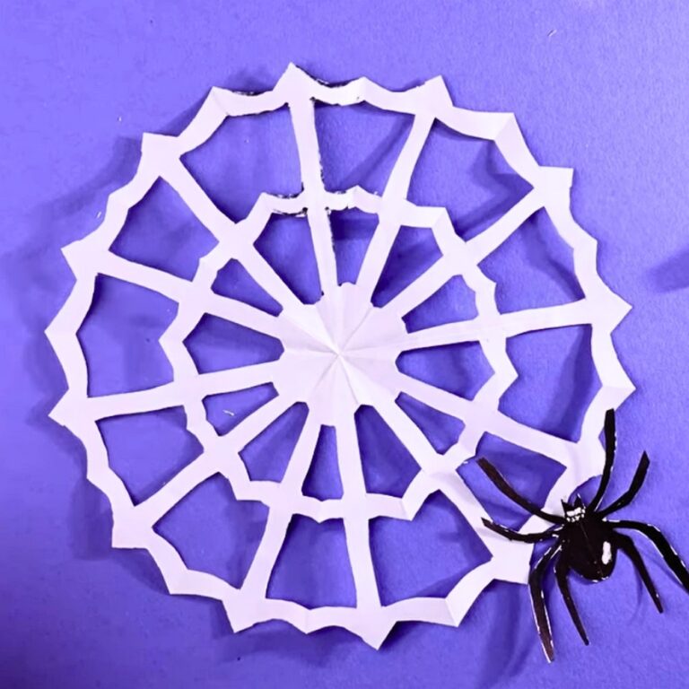How to Make a Paper Spiderweb and Spider for Halloween Decor