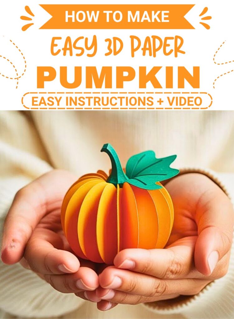 3D Paper Pumpkin Decoration for Halloween using Folded Circles