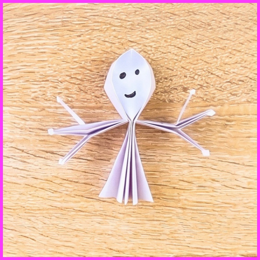 DIY Easy Halloween Paper Ghost Craft Tutorial with Origami Folds