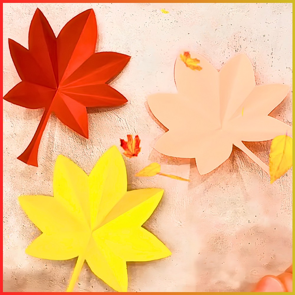 DIY Fall Paper Leaf Cutouts Tutorial with 15x15 cm Paper