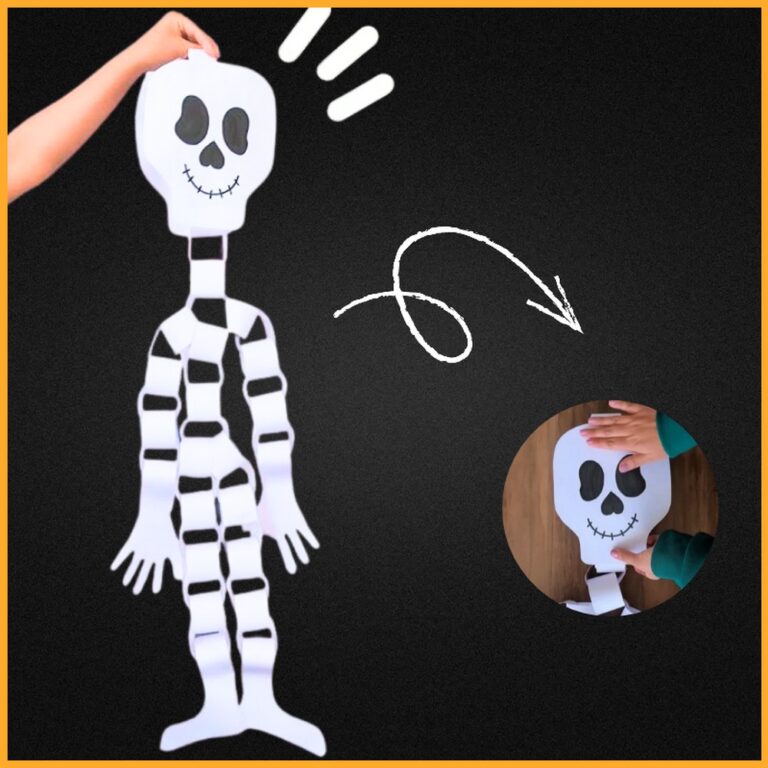 DIY Giant Paper Chain Skeleton Halloween Decor Tutorial