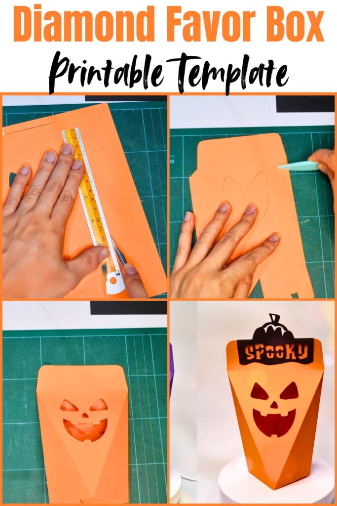 DIY Halloween Diamond Favor Box Printable Template