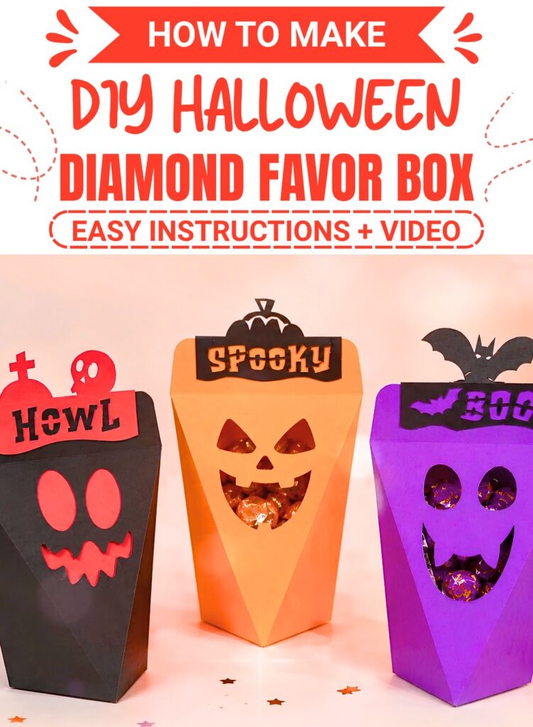 DIY Halloween Diamond Favor Box Printable Template