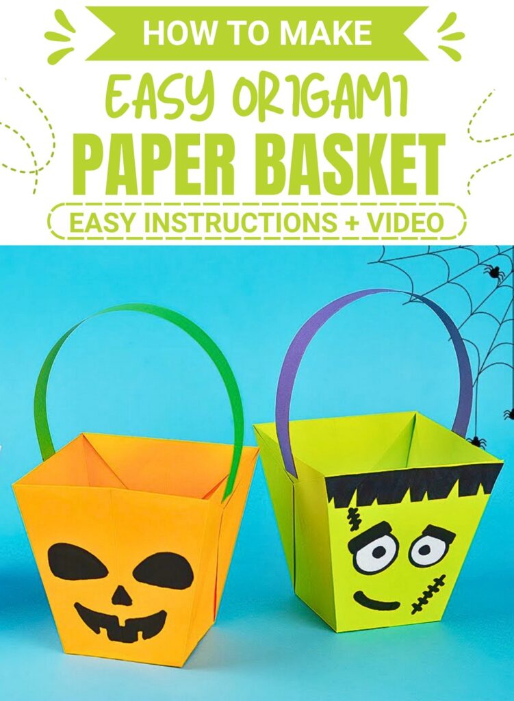 DIY Halloween Origami Paper Basket Tutorial