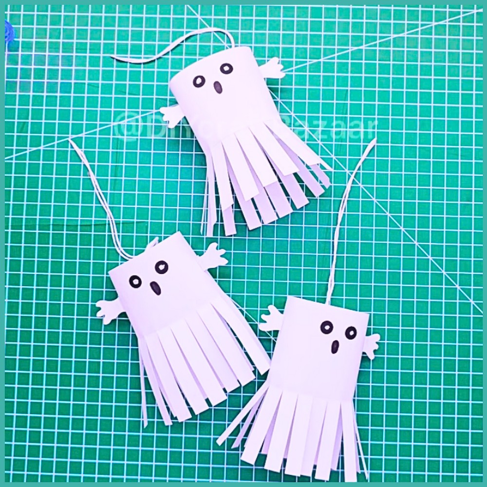 Easy DIY Paper Ghost Hanging Decoration for Halloween