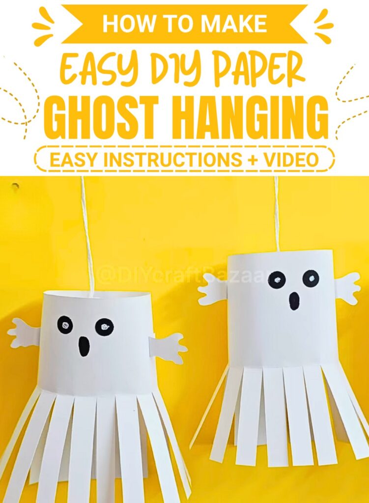 Easy DIY Paper Ghost Hanging Decoration for Halloween