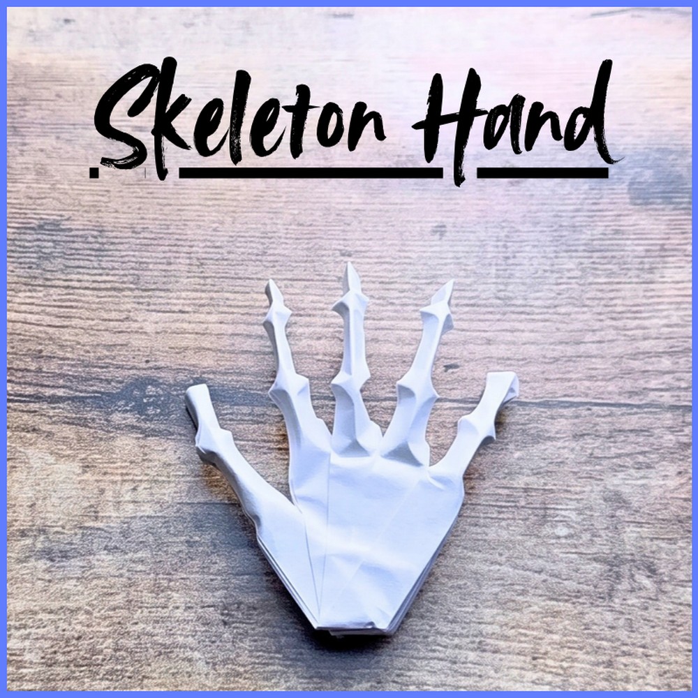 Easy Origami Skeleton Hand Tutorial with 25x25 cm Paper