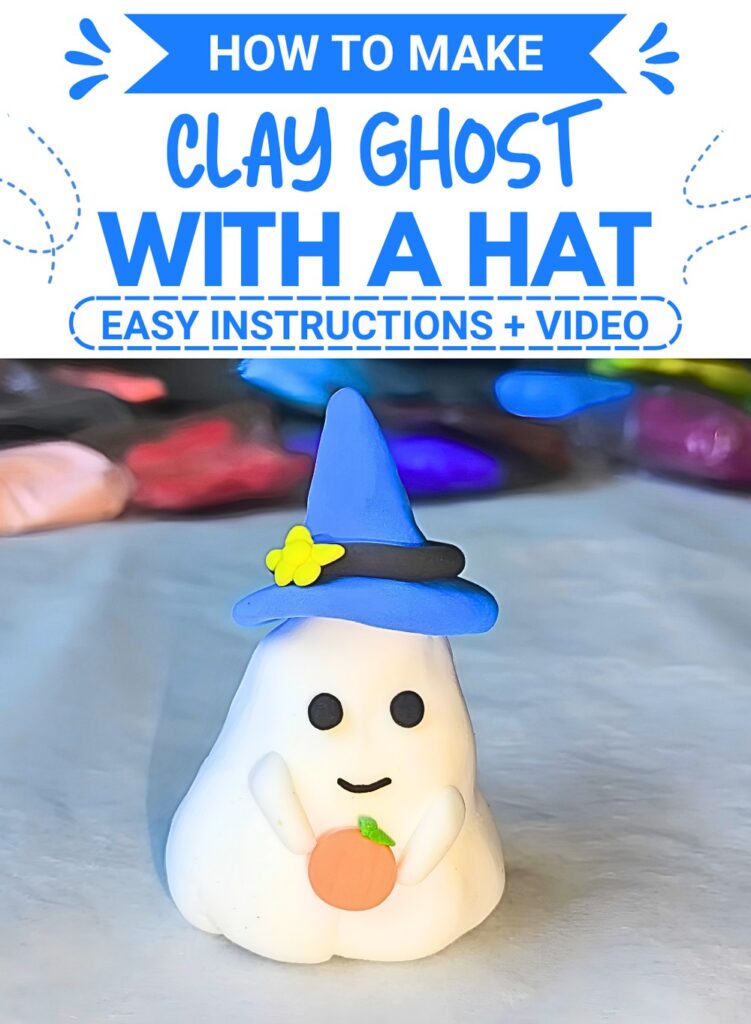 How to Make a Cute Halloween Clay Ghost with a Hat