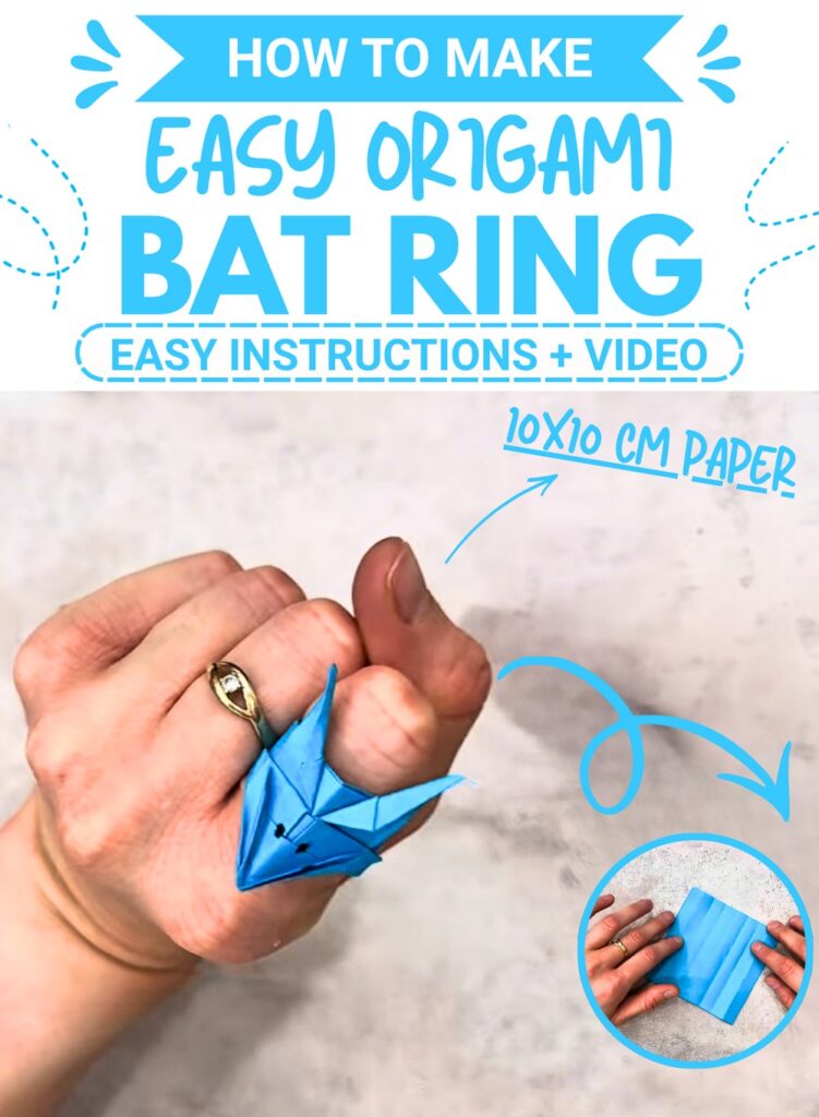 How to Make an Origami Bat Ring with 10x10 cm Paper