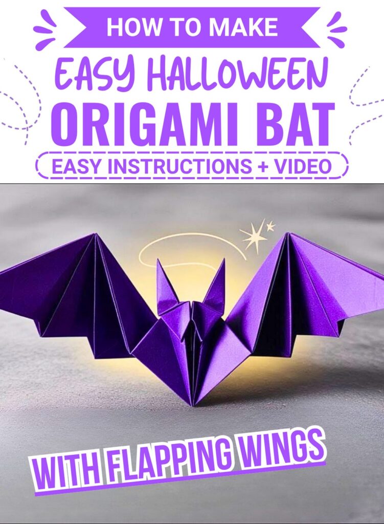 Easy Halloween Origami Bat Craft with Flapping Wings