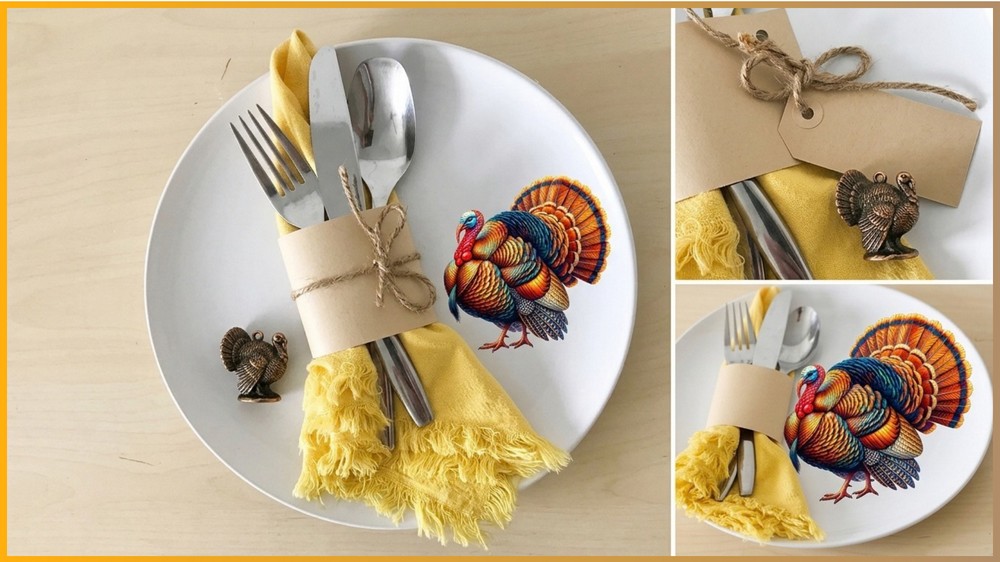 DIY Thanksgiving Silverware Ring for Holiday Table Settings