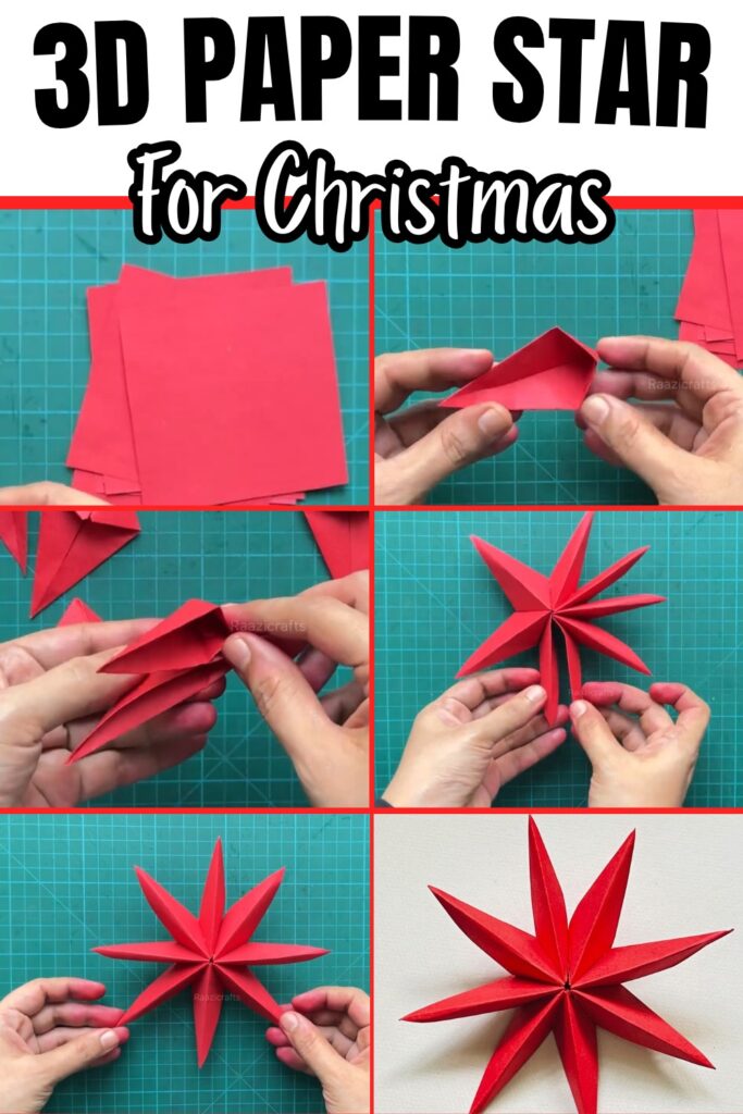 Easy 3D Christmas Paper Star Tutorial