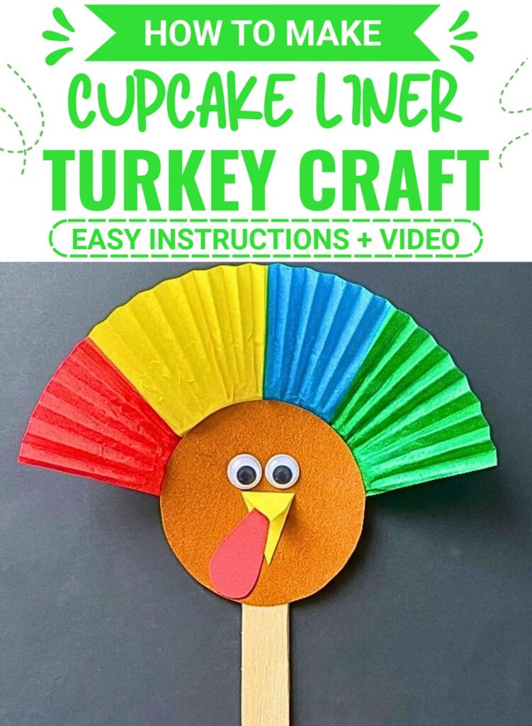 Easy Cupcake Liner Turkey Craft - Thanksgiving DIY