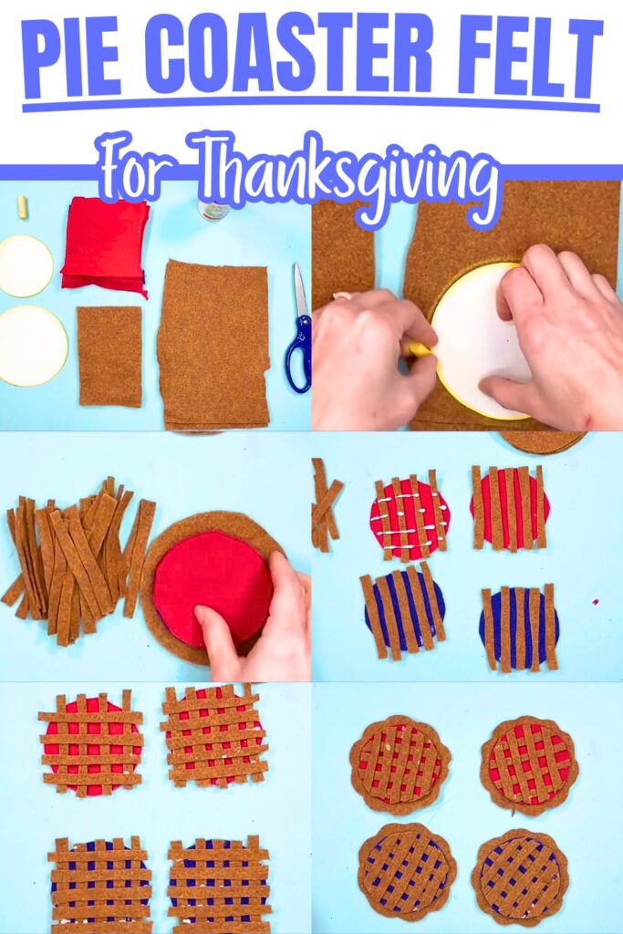 Easy DIY Thanksgiving Pie Coaster Felt Craft