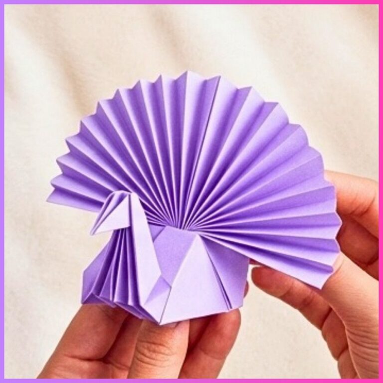 Easy Origami Paper Turkey for Thanksgiving