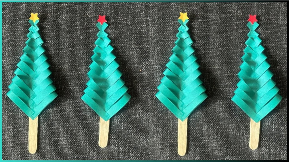 Easy Paper Christmas Tree Craft for Kids