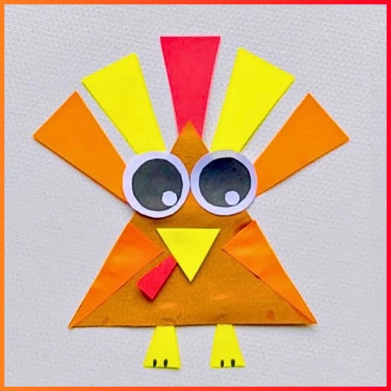 Easy Paper Turkey Craft for Thanksgiving Kids